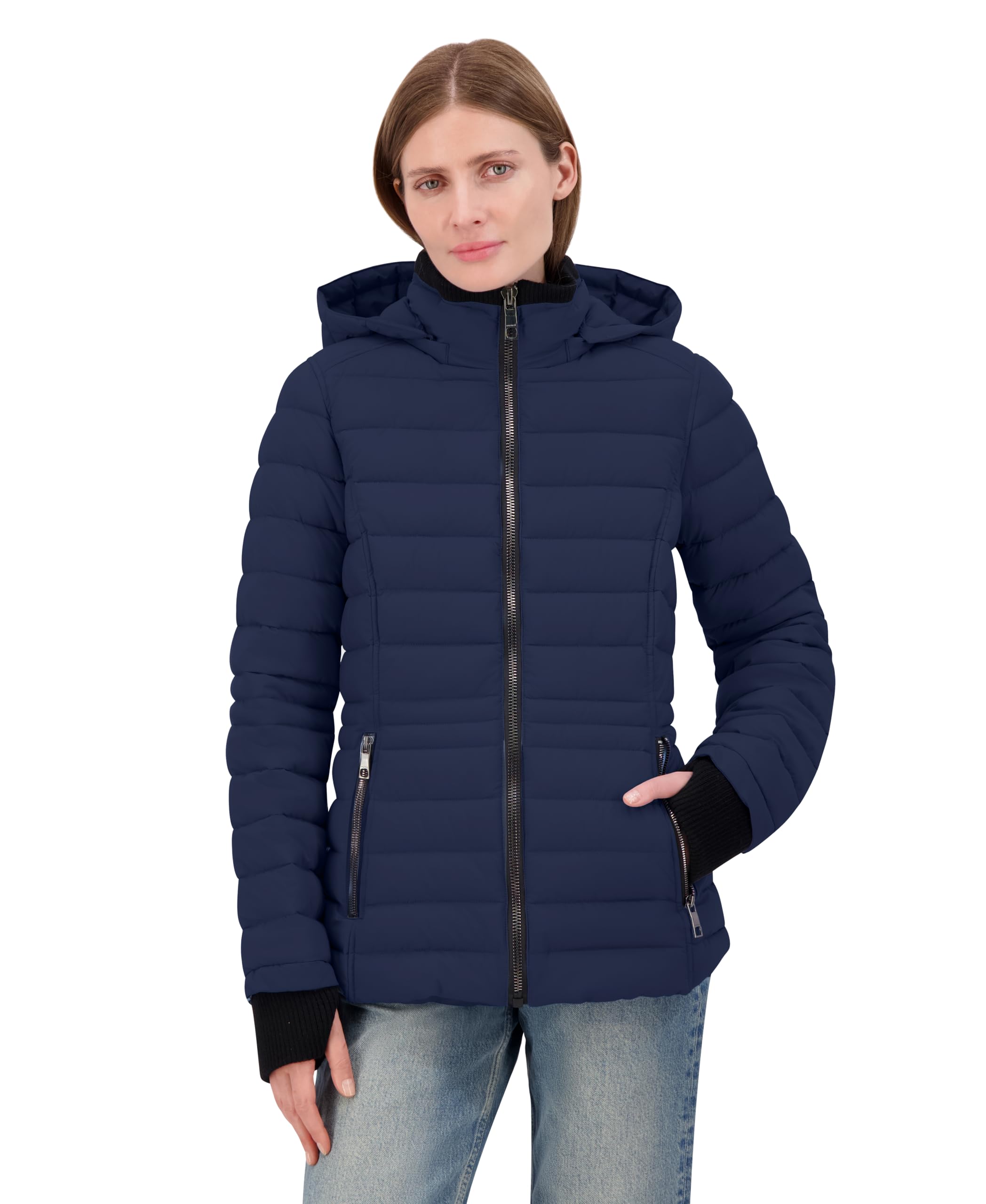 Nautica Women's Short Stretch Puffer Jacket