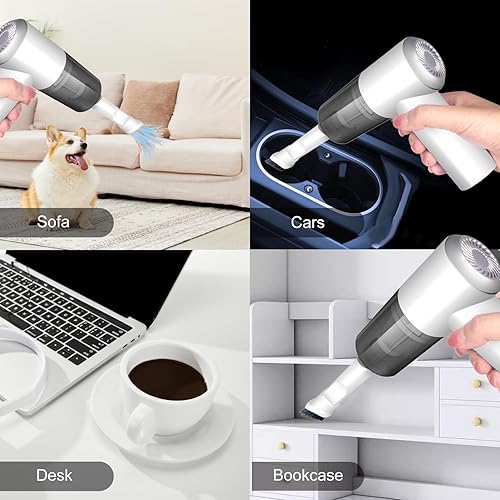Miniatura 9 de YUNYILAN Aspiradora de mano inalámbrica, mini aspiradora portátil recargable de alta potencia para limpieza del hogar, la oficina y el automóvil