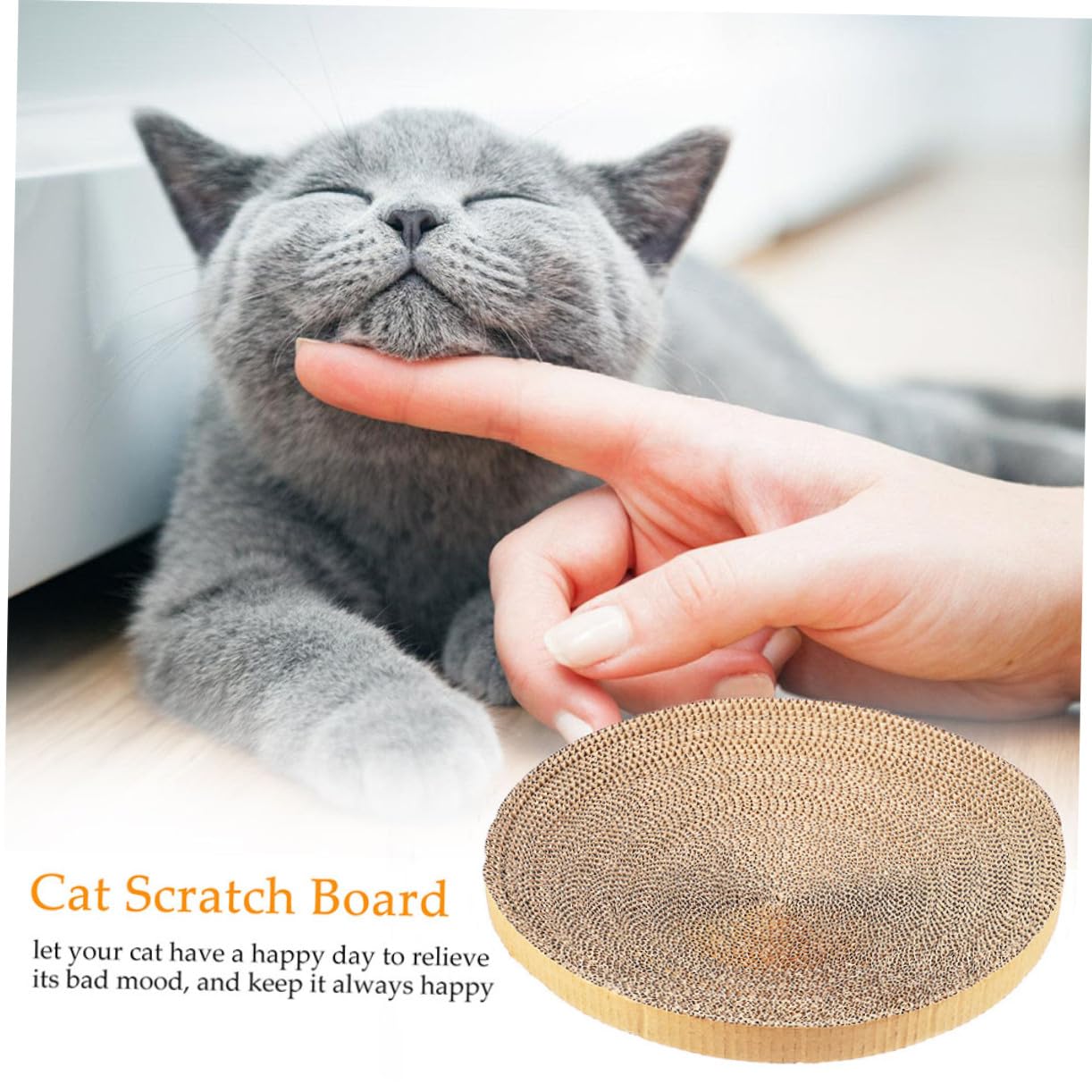 2 Stück Katzen Kratzbrett Ersatz Kern aus Leichter Verschleißfester Papier Wellpappe Runde Kratzmatte für Katzen Einfach Überall Platzierbar Khaki