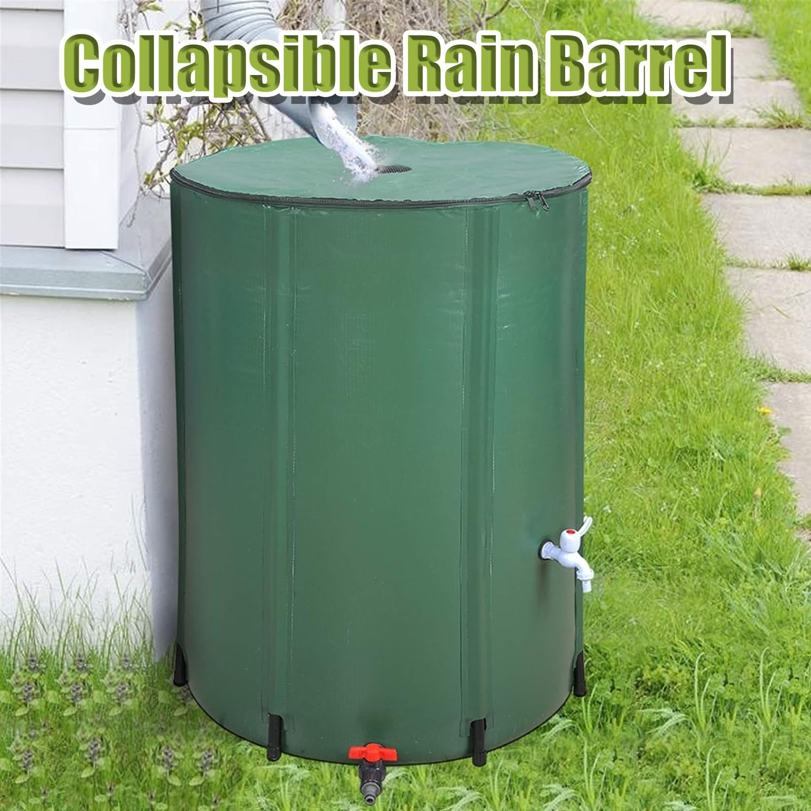 Barril Plegable para Recoger Agua de Lluvia, Sistema portátil de recolección de Agua de Lluvia para un riego eficiente de Jardines y Patios.