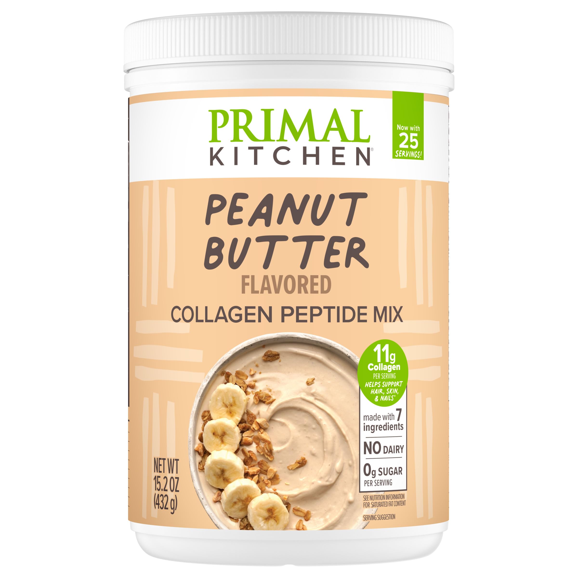 Peanut Butter Flavor Collagen Fuel® Drink Mix, Collagen Peptides, No Dairy, 14.3 Ounces
