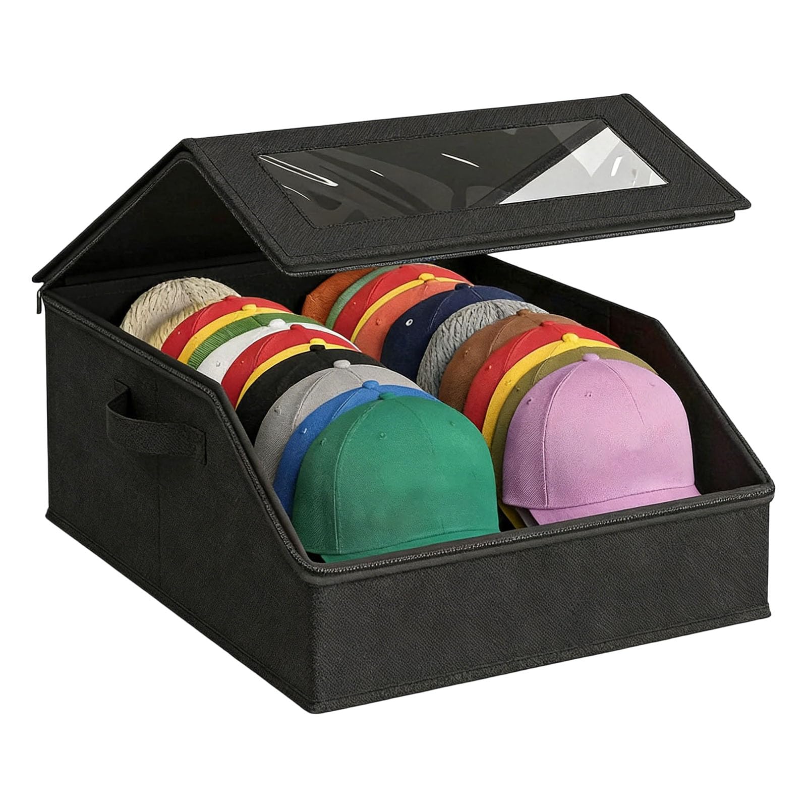 COOLHOOD Stackable Hat Storage for Baseball Caps, Space Saving Organizers Box for Closet with Cardboard Holds 24 Hats Box Holder