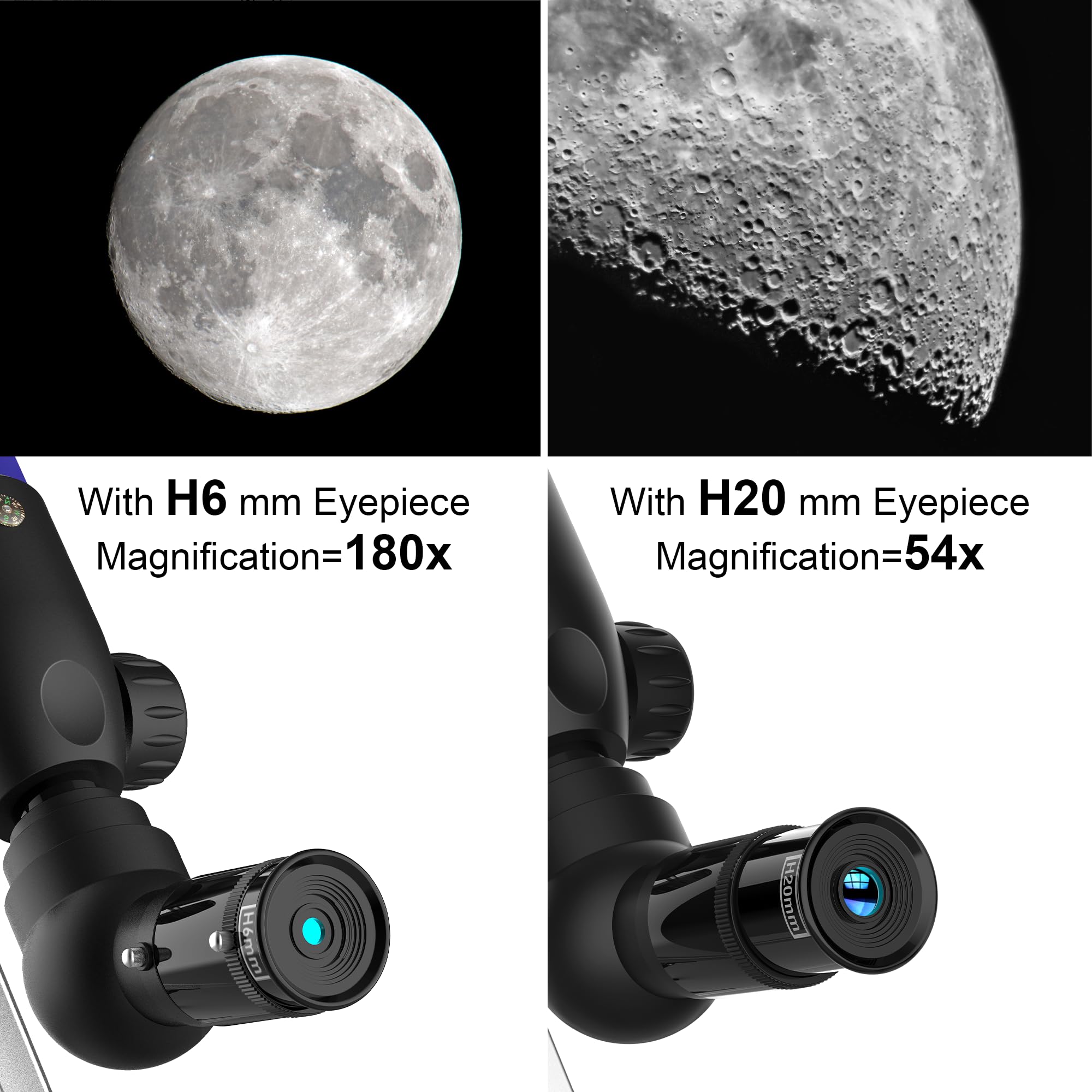 Télescope Astronomique Enfant, 360/50mm HD pour Réfracteur Portable et Débutants, Observation des Étoiles, de la Lune et du Paysage, Cadeau Éducatif, Cadeaux de Noël