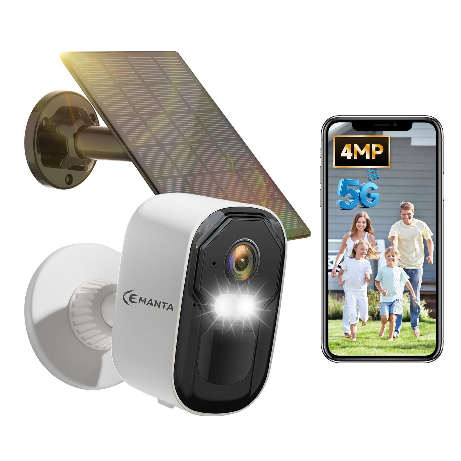 4MP Überwachungskamera Aussen Solar mit Akku 5GHz/2,4GHz WLAN