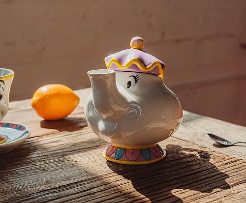 Miniatura 9 de Disney Beauty and the Beast Mrs. Potts - Réplica de tetera de cerámica esculpida | Juego de fiesta de té