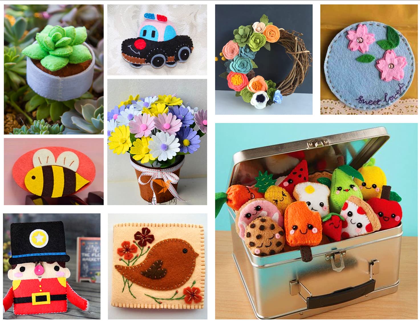 Amazon | 48枚 カラー フェルト 生地 クラフト DIY手芸用 サイズが