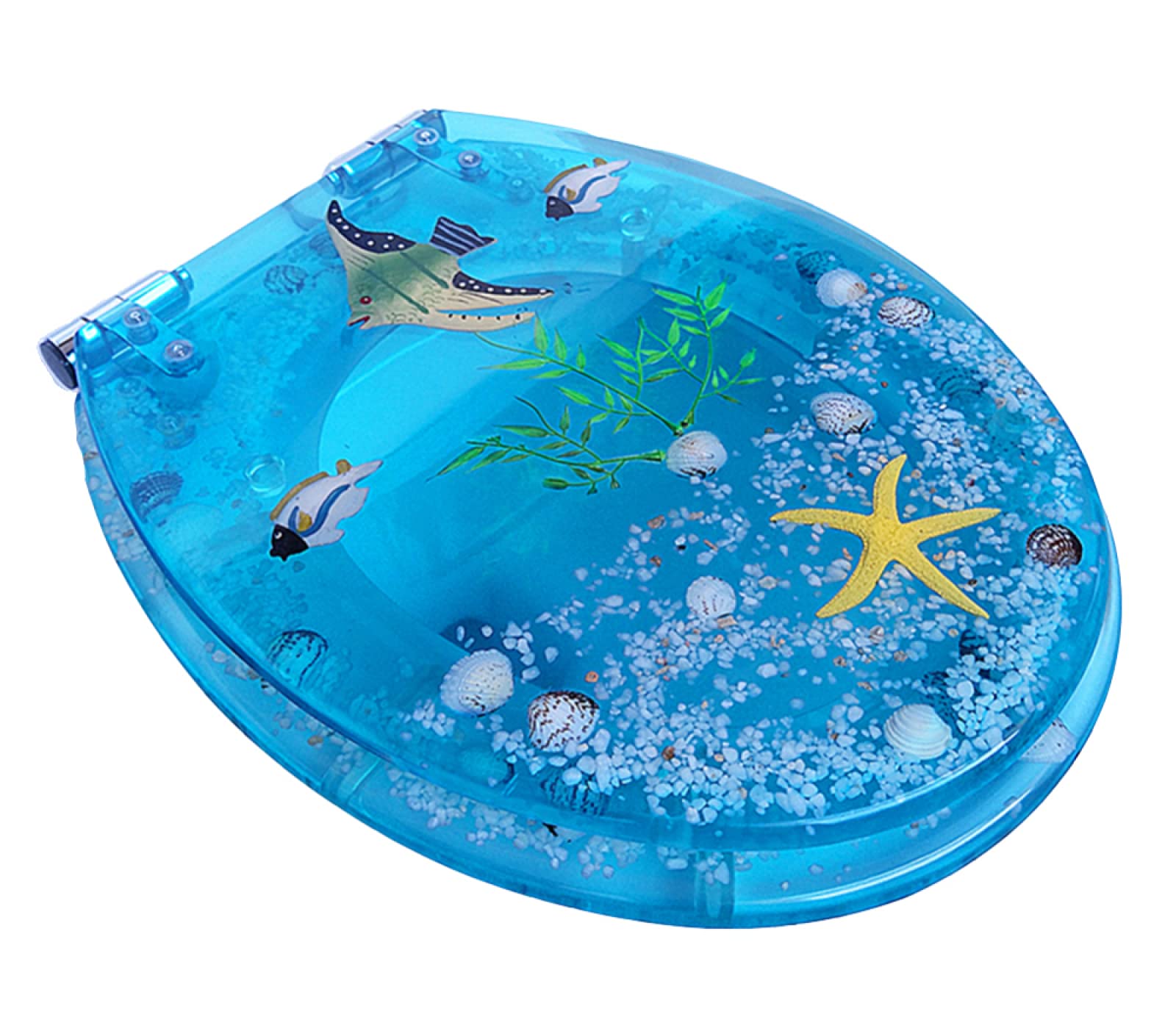Nviusdsj Blu Toilet Seats, Slow Close Resin Toilet Seat With Cover, 3D Heavy Duty Seats Lid(Blu)