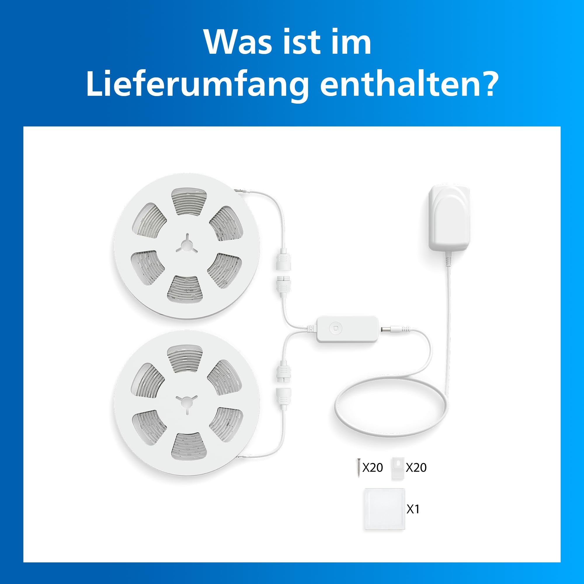 Philips Smart Lighting RGBICWW LED-Streifen, 10 m, Typ C, Mehrfarbige Farbverläufe, Einstellbares Weißlicht, Ambientes Licht, Verbunden Durch WiZ, Alexa, Google Home, Apple Home, 1er- Pack