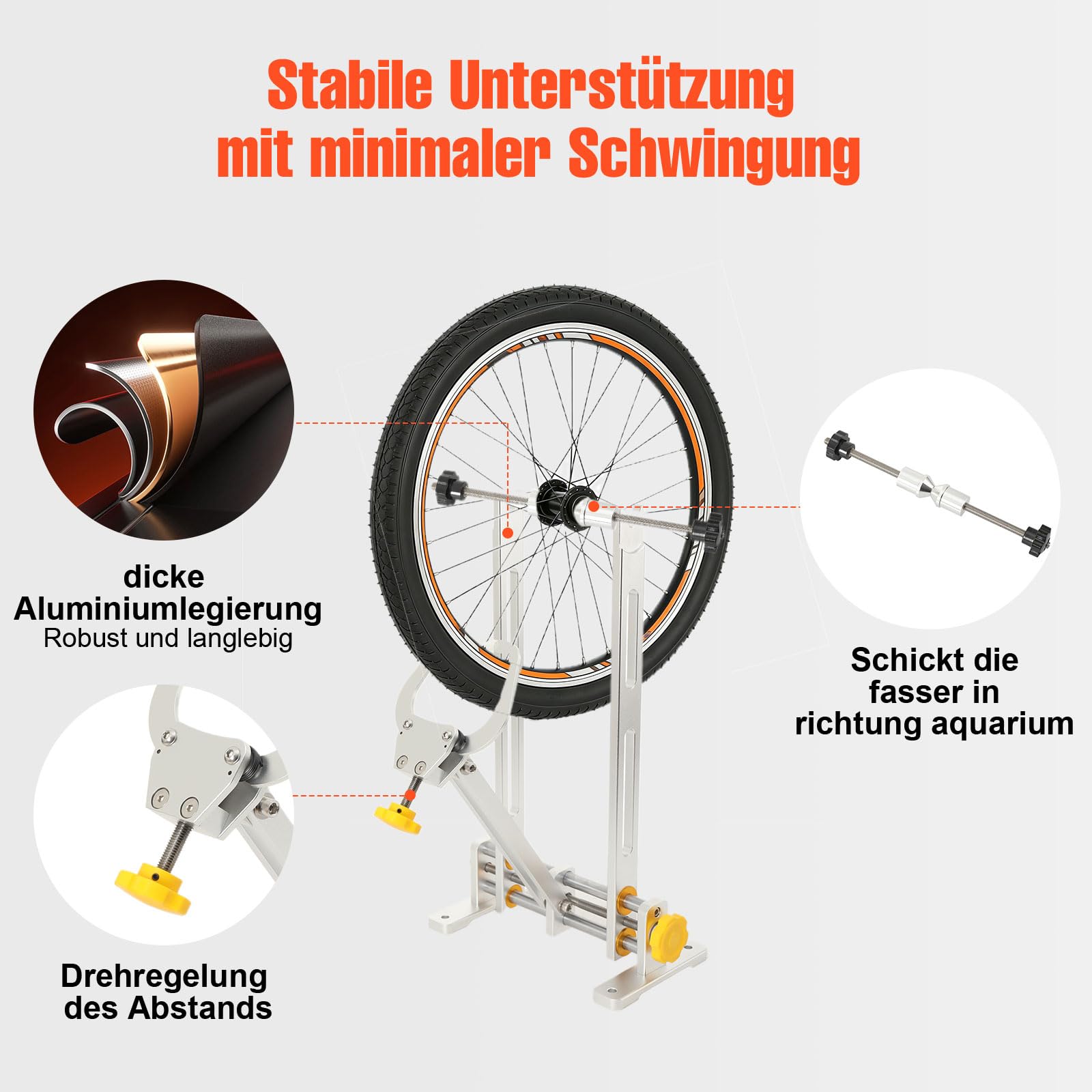 Zentrierständer Fahrrad, Felgen-Zentrierlehre Aluminiumlegierung Fahrrad-Rad-Ausrichtungs-Reparaturwerkzeug Für 10" - 29" Laufräder Mountainbikes Rennräder Fahrräder