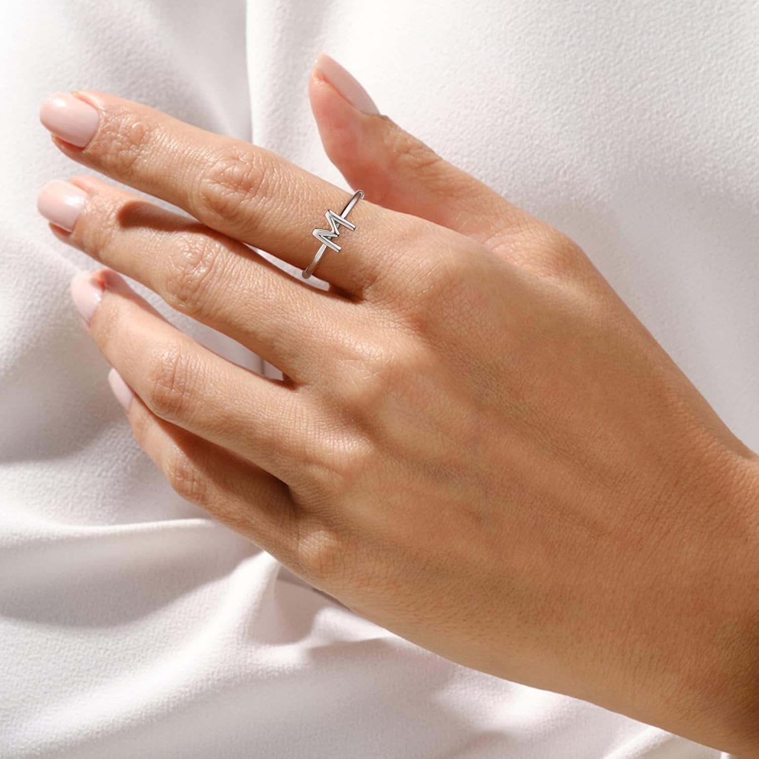 925 Sterling Silver Rings - Adjustable Initial & Stackable Cute Rings for Women - Jewelry Gifts - Image 3