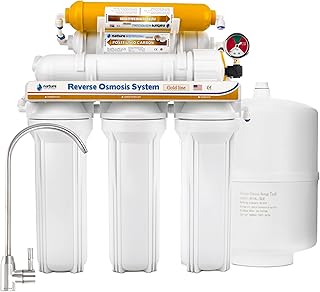 NATURE WATER PROFESSIONALS Equipo de Osmosis Inversa - Kit para Osmosis de 6 Etapas - Capacidad para 5 L - Incluye Membrana Vontron de 50GPD, Deposito y Filtros