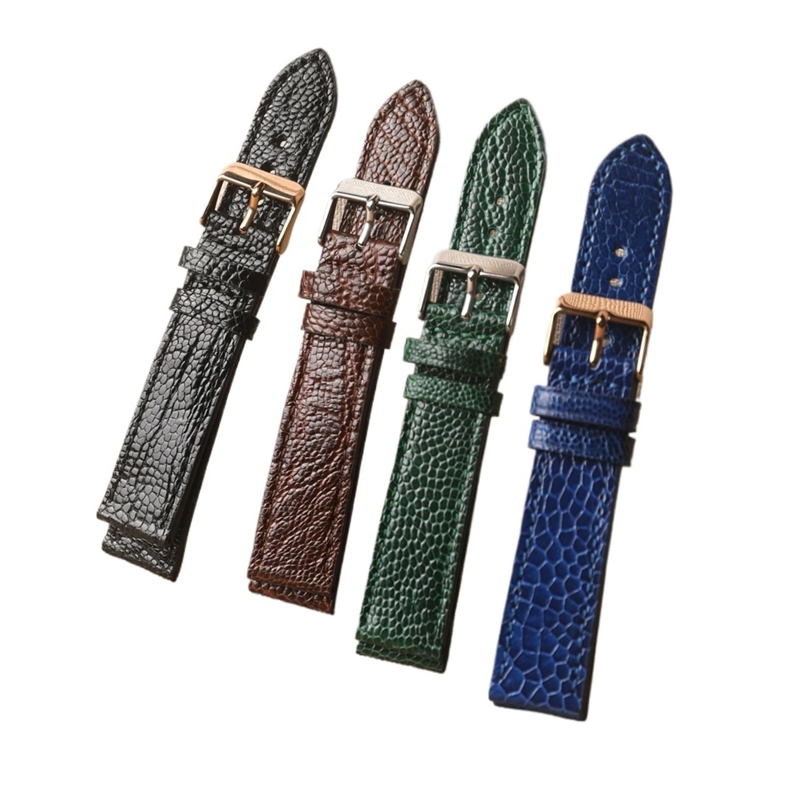 HMFang Bracelet en Cuir Souple 18 19 20 21 22 Mm Noir Marron Vert Bleu, Style Rétro Ultra-Fin