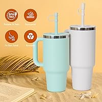 Vista 6 de 6 tapas de popote para vaso HydroFlask de 32 onzas y 40 onzas, 0.4 pulgadas, popotes de silicona para tapa a presión Hydro Flask, a prueba de polvo
