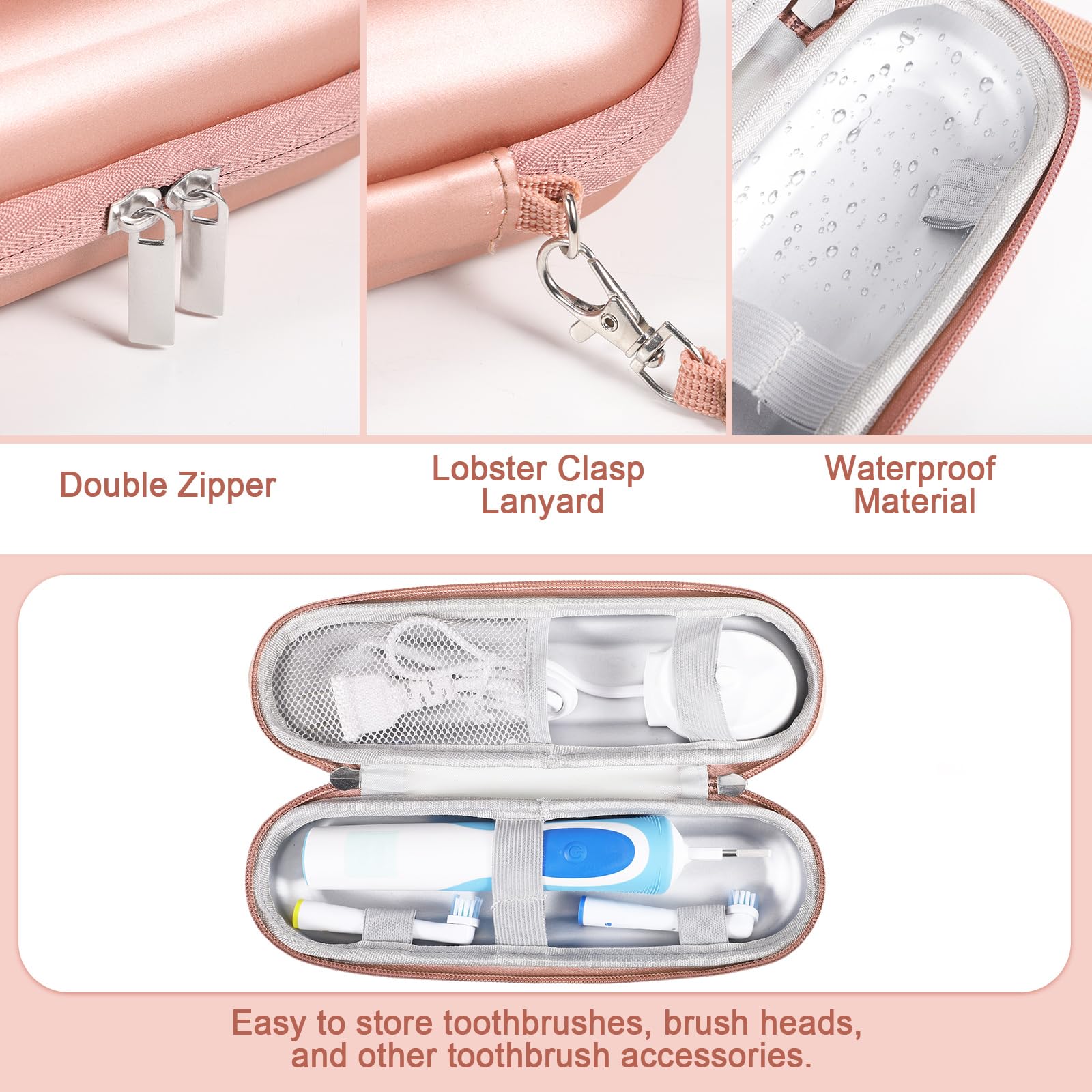 Electric Toothbrush Travel Case, Portable Electric Toothbrush Case with Accessories Storage - Image 4