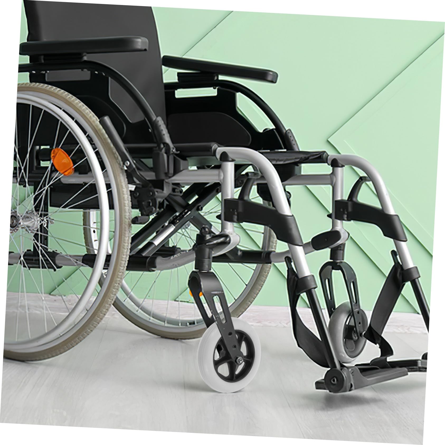 2 Stück Vordere Lenkrollen PVC für Rollator und Einkaufswagen Wartungsfreie Vollgummiräder Einfache Montage Verbesserte Manövrierfähigkeit Kompatibel mit Drive walker und
