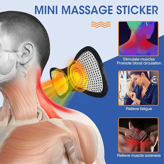 2 Pack Mini Neck Massager, 8 Modes 19 Levels Adjustable, Microcurrent EMS Massager for Neck, Back, Waist, Legs & Arms