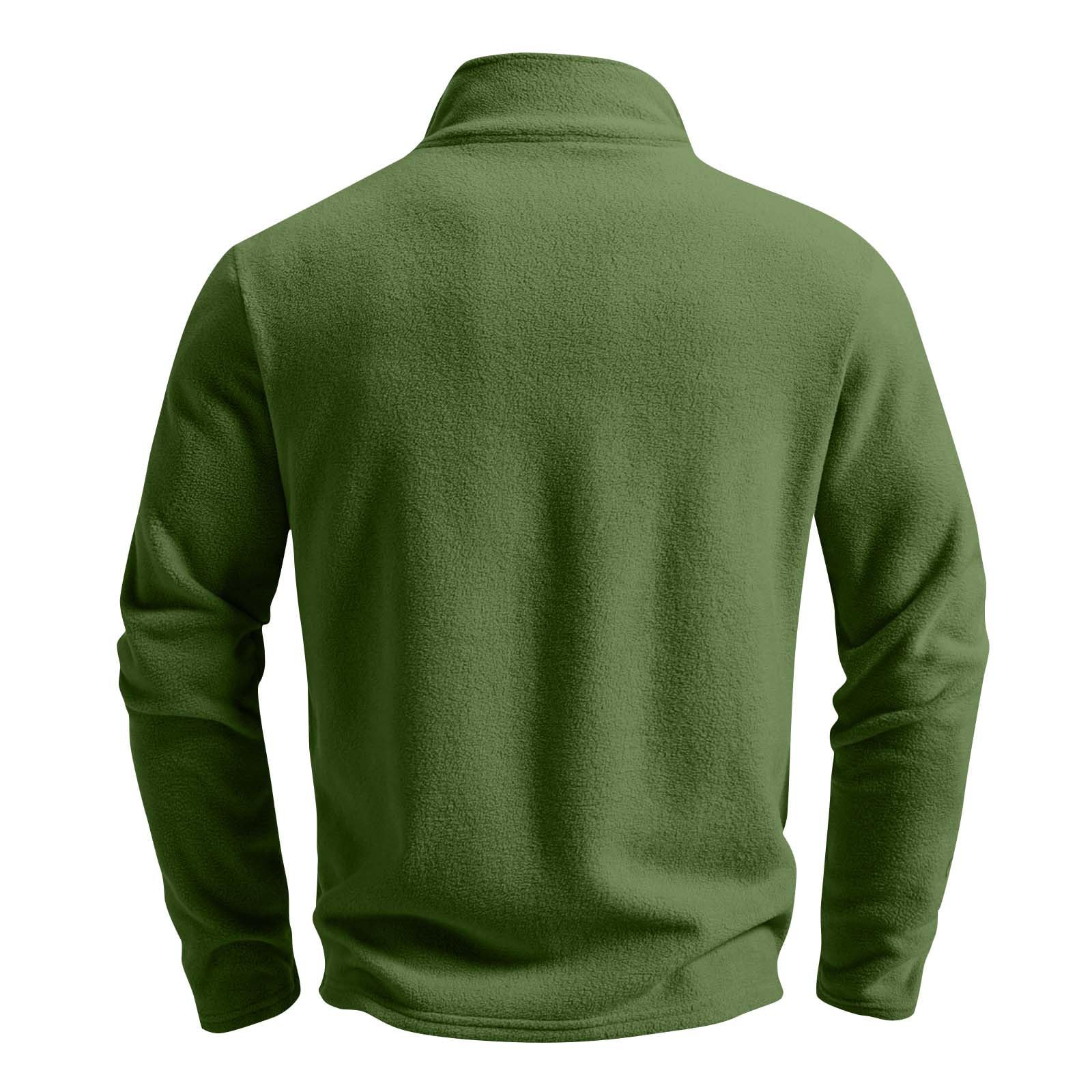 Générique Sweat Zippé Homme sans Capuche Veste mi Saison Tee Shirt Manche Longue Sportswear Regular Fit Sweatshirts Jogging Sweatshirt Couleur Unie Sweats Décontractée Habit de Travail Vetements