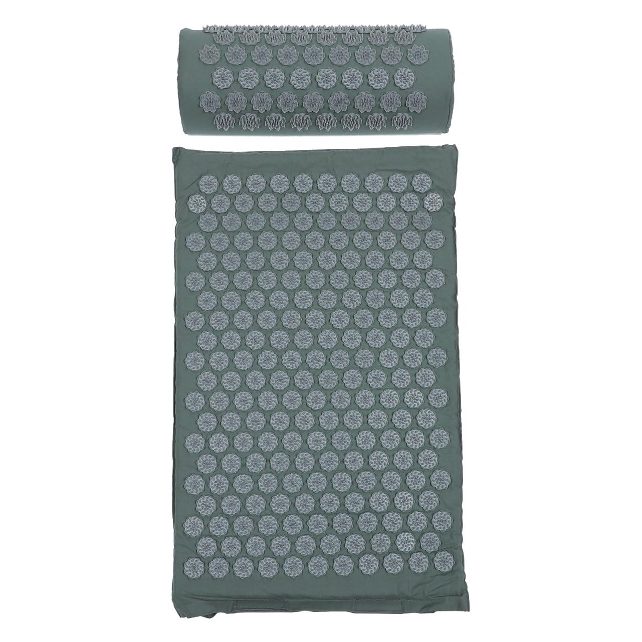 Ensemble de 2 Tapis de Massage par Acupression Pliables en Tissu Coton avec Paquet, Coussin Massant pour Dos et Cervicales, Portable et Confortable