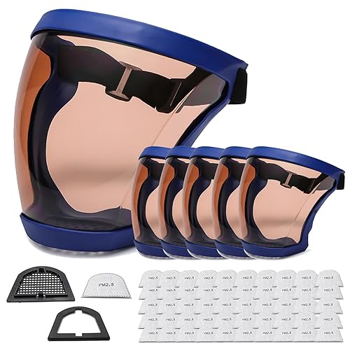 Miniatura 9 de INYX SHOES Protección activa de cara completa antivaho con expresión visible, transparente, transpirable, cómodo, para adultos reutilizables (negro,