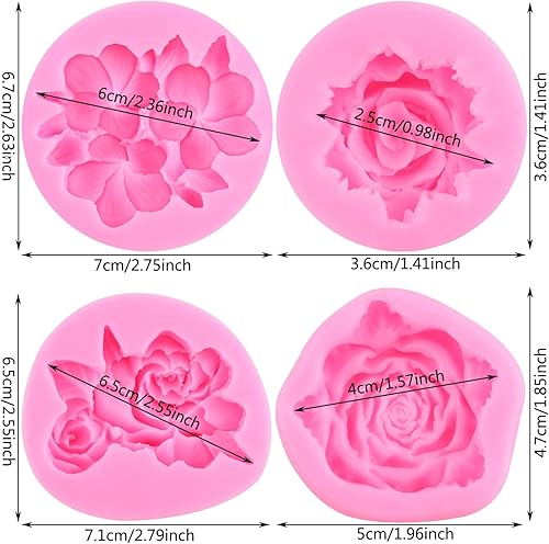 Vista 11 de ZiXiang Moldes de silicona para jabón de flores 3D de peonía, molde de silicona para fondant, molde de vela de resina para decoración de pasteles