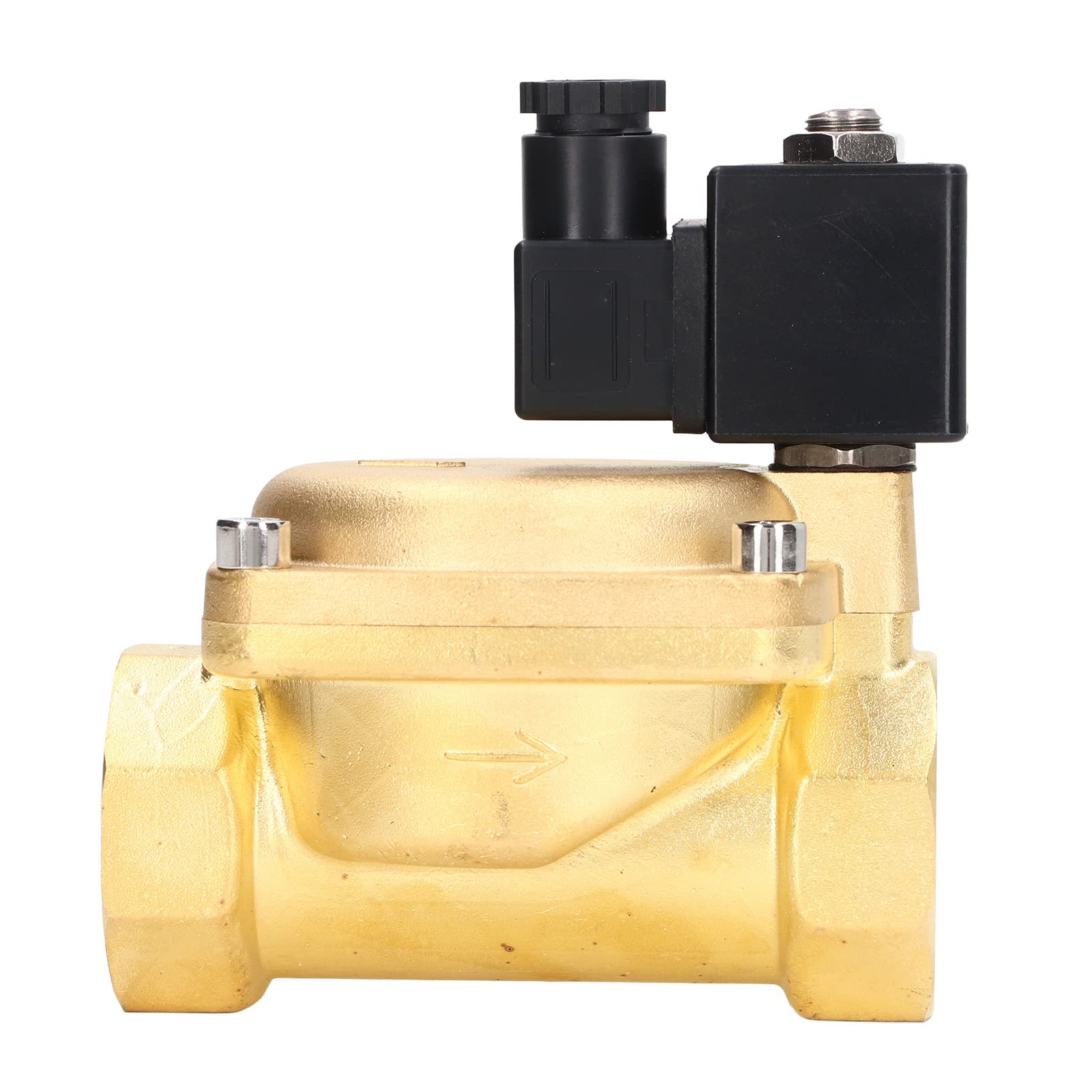 FTVOGUE Zawór Elektromagnetyczny Mosiężny 2-drogowy Zawór Normalnie Zamknięty G2in AC220V 50 Mm Apertura 72 do 176F IP65 do Kontroli Powietrza i Wody w Oleju w Przemysłowych Systemach Rurowych