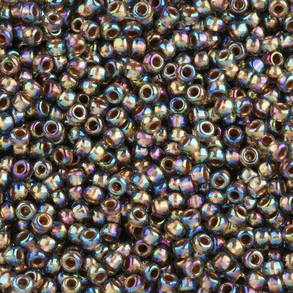 Round Seed Beads 11/0#999 'Gold Lined Rainbow Black Diamond' 8 Gram Tube