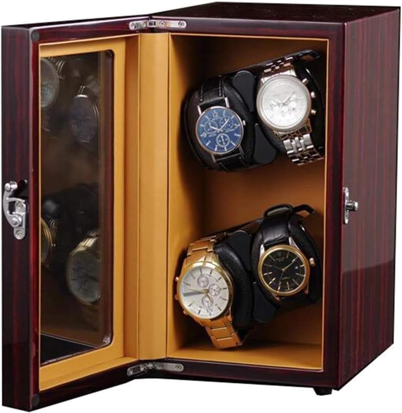 新品　送料無料　時計収納　ワインディングマシーン　ブラウン Amazon | ワインディングマシーン 6本巻き+6本収納 腕時計自動巻き上げ