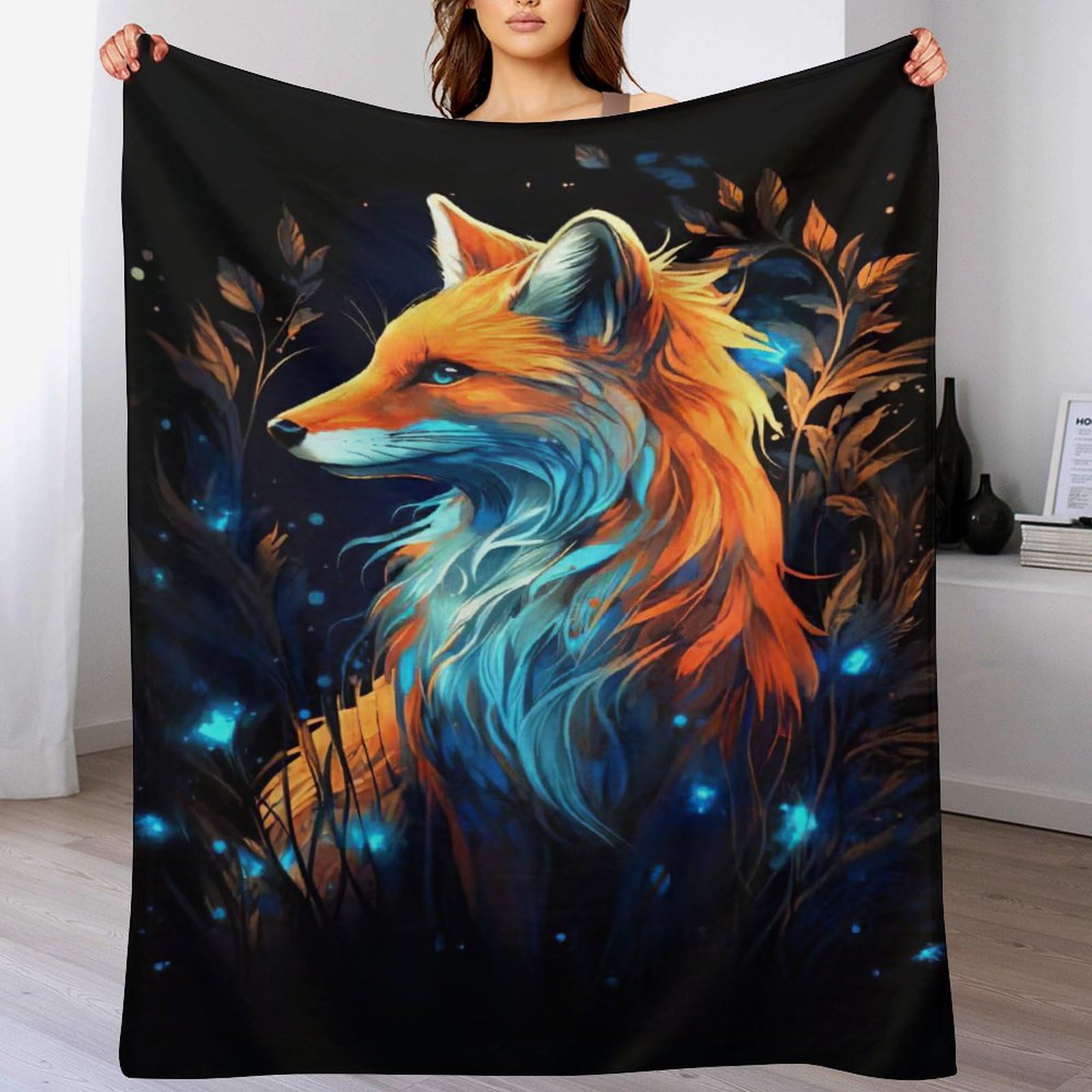 Couverture polaire renard pour cocooning sur le canapé du salon