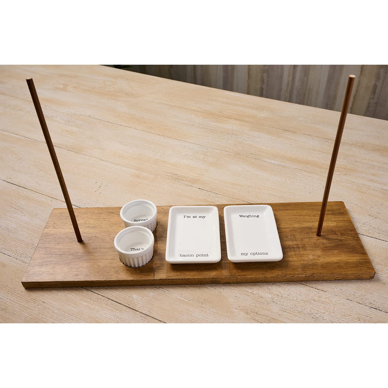 Mud Pie Piatto in marmo bianco, 10,2 x 22,9 cm, spalmatore 14 cm