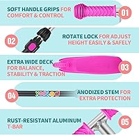 Vista 46 de BELEEV Patinete A1 para niños de 2 a 6 años, 3 ruedas para niños y niñas, ruedas iluminadas, altura ajustable, inclinación para conducir, cubierta