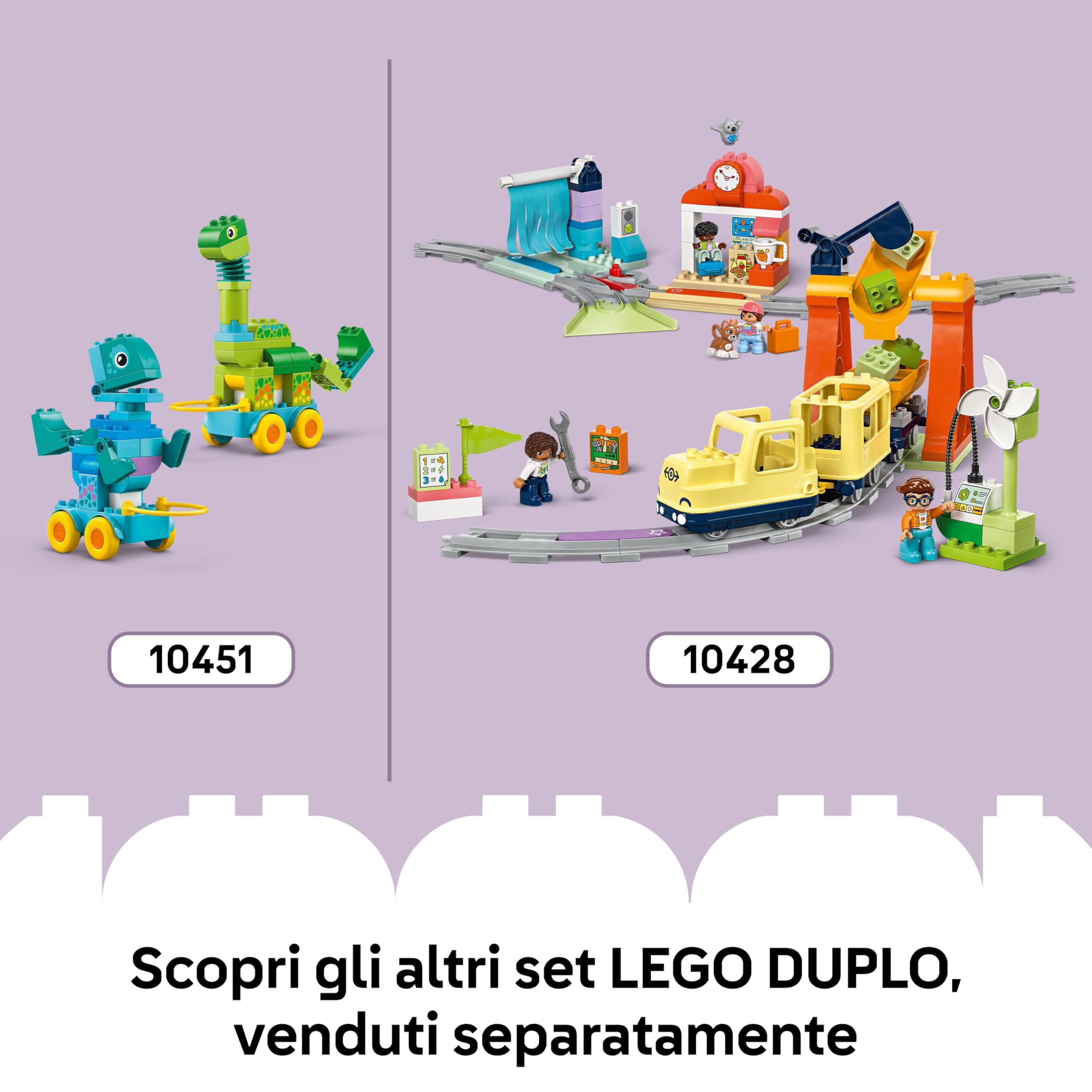 LEGO DUPLO Gioco al Castello con Salterello - Giochi Educativi per la Motricità Fine con 3 Animali Giocattolo, Castello e Gioco da Tavolo con Freccia Girevole - Regalo per Bambini da 3 Anni - 10450