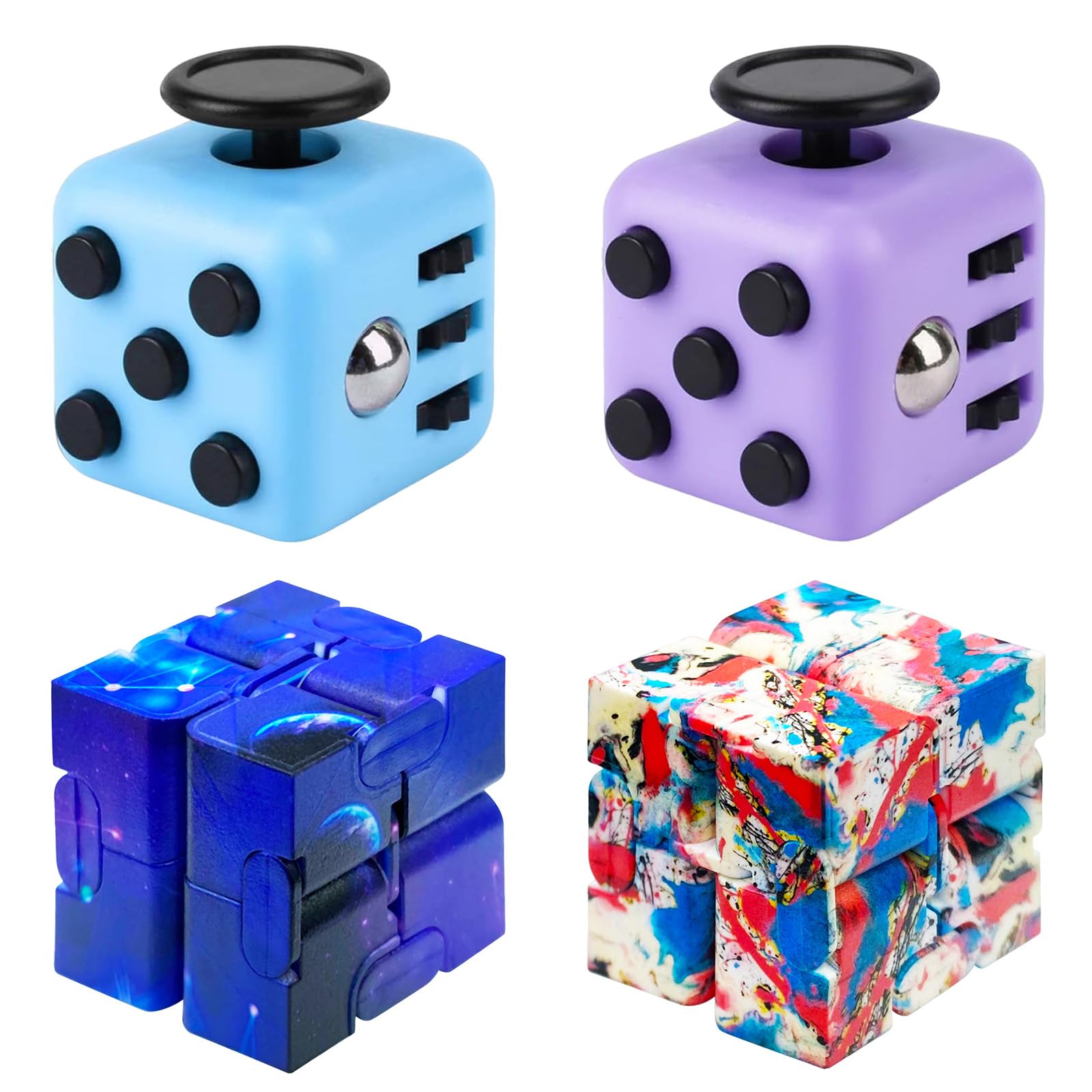 4PCS Fidget Cube,infinity Cube,fidget Cubes for Kids with 6 Different Functions