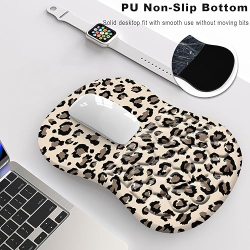 Miniatura 6 de Kakurookie Alfombrilla de mouse ergonómica con soporte para reposamuñecas, diseño de masaje, tapete de mouse para aliviar el dolor del túnel