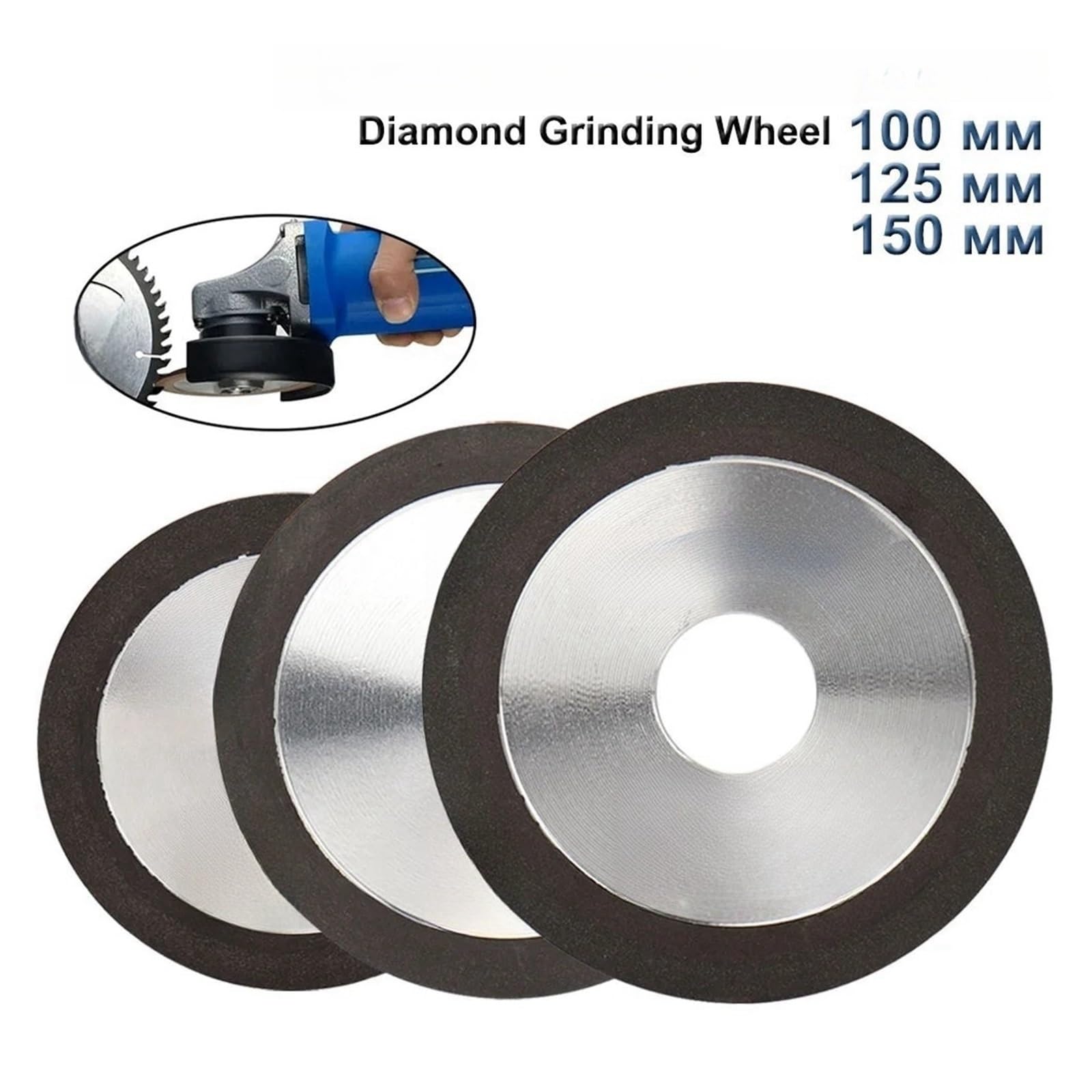 Dischi da taglio diamantati Turbo Saw Blade, Disco abrasivo diamantato da 100/125/150 mm Disco abrasivo in resina for affilatura di frese in acciaio al tungsteno(150x32x10x8 320)
