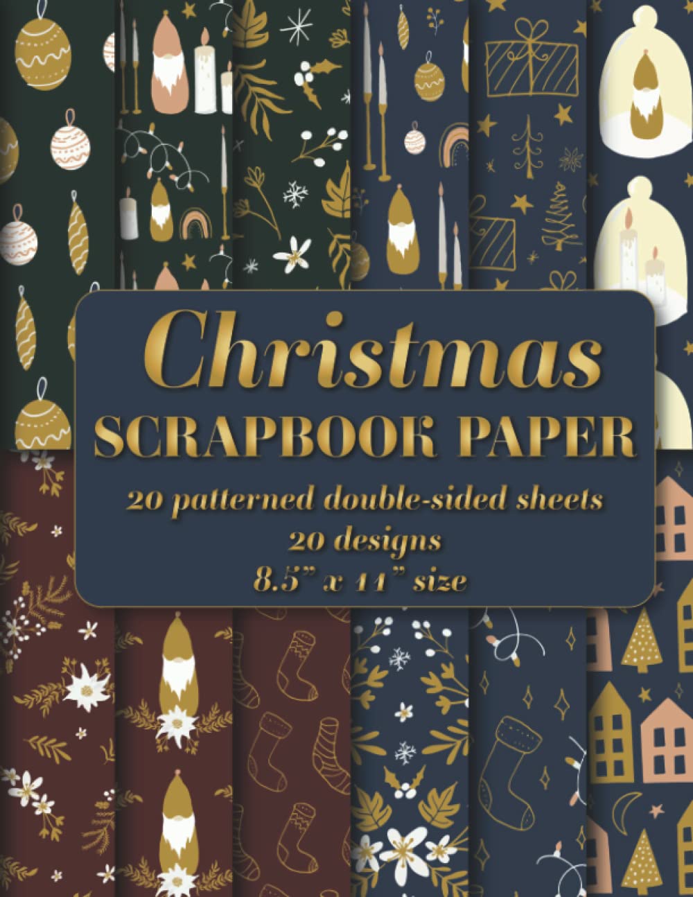 Christmas Scrapbook Paper: Cozy Elegant Winter Scrapbook Paper 20 patterned double sided sheets. 8.5" x 11"-image-33