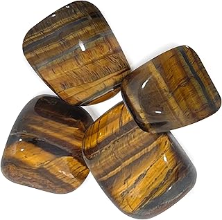 SOLAVA Original Tiger Eye Stone Tumble - Natural Brown Crystal Stones Tumble For Confidence, Willpower, Motivation, Manife...