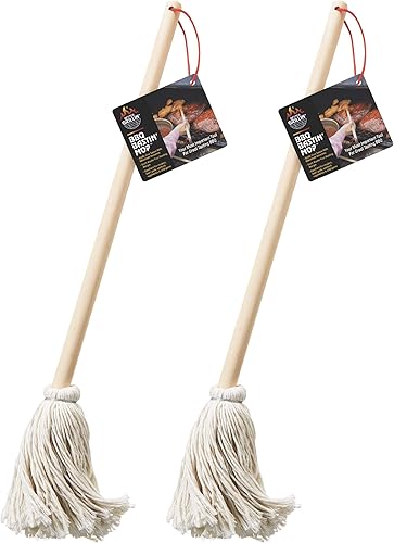 Better Grill - Cepillo de barbacoa para fregona de bastina de barbacoa para asar o fregona fácilmente aplicable adobos, salsas, lavados, mango de