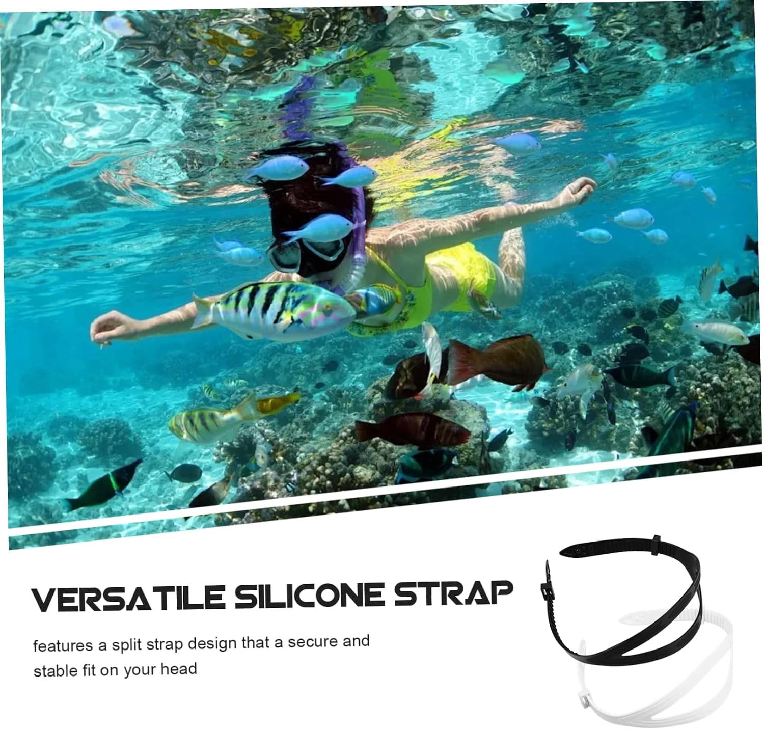 Milisten 2pcs Silicone Diving Mask Straps Soft Durable Split Design Sports Eyewear Retainers for Swimming Safety Glasses Athletic Glasses