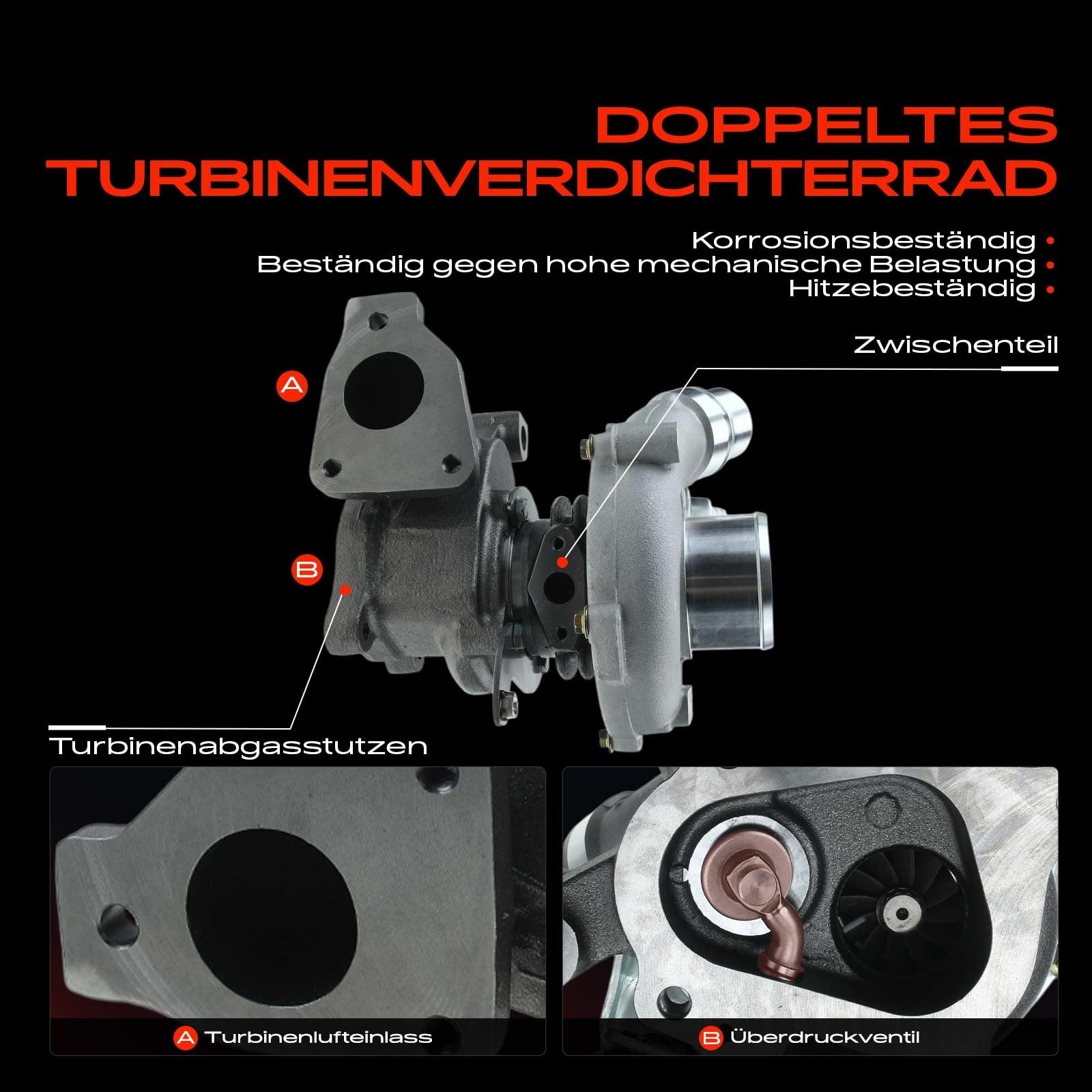 Frankberg Turbolader Abgasturbolader Kompatibel mit Vivaro Combi X83 2.0L 2006-2014 Primastar Bus X83 2.0L 2006-2014 Trafic II Bus JL 2.0L 2006-2024