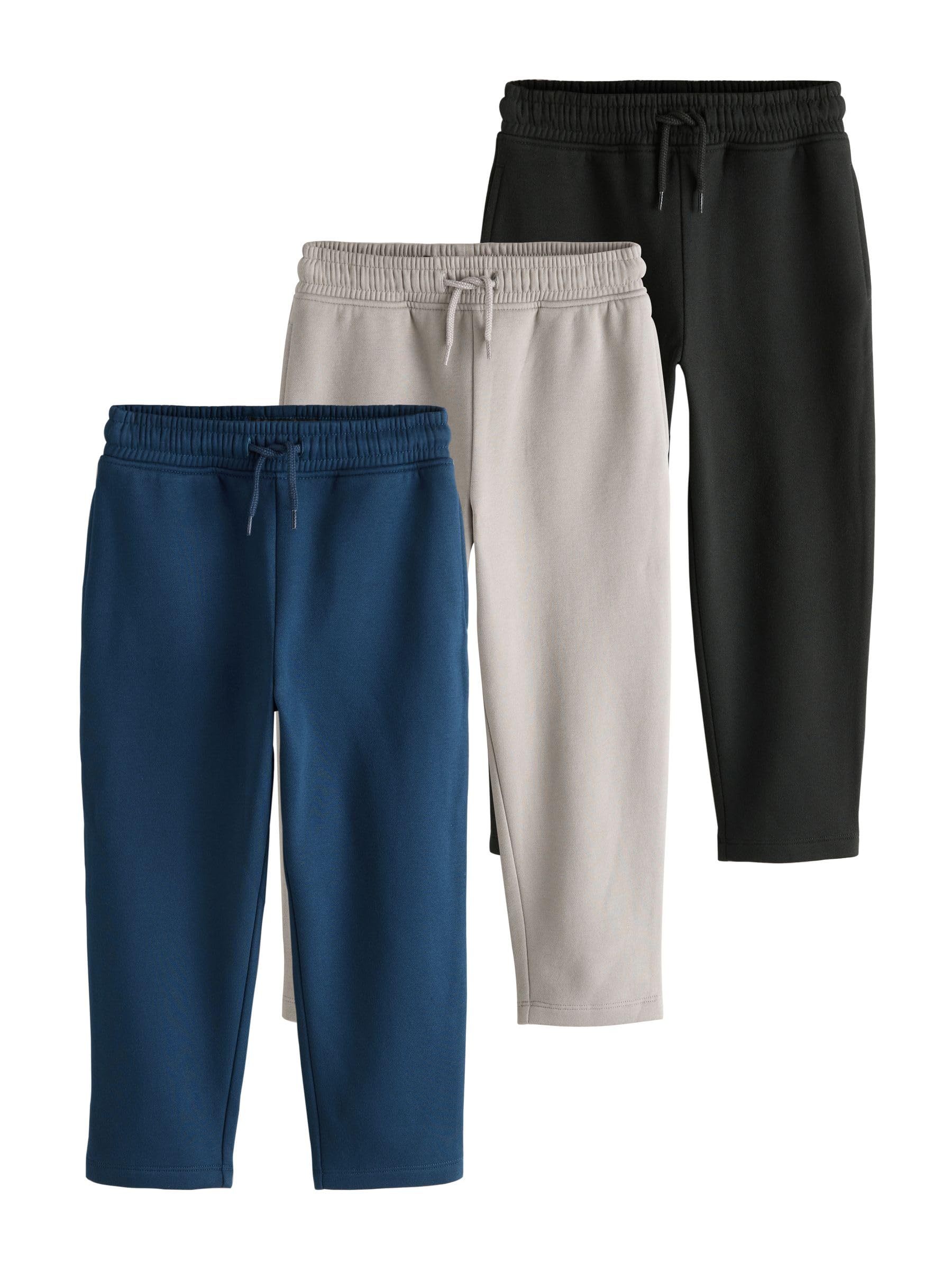 NEXT Garçon Pantalon de Jogging Regular à Ourlets Ouverts, Lot de 3