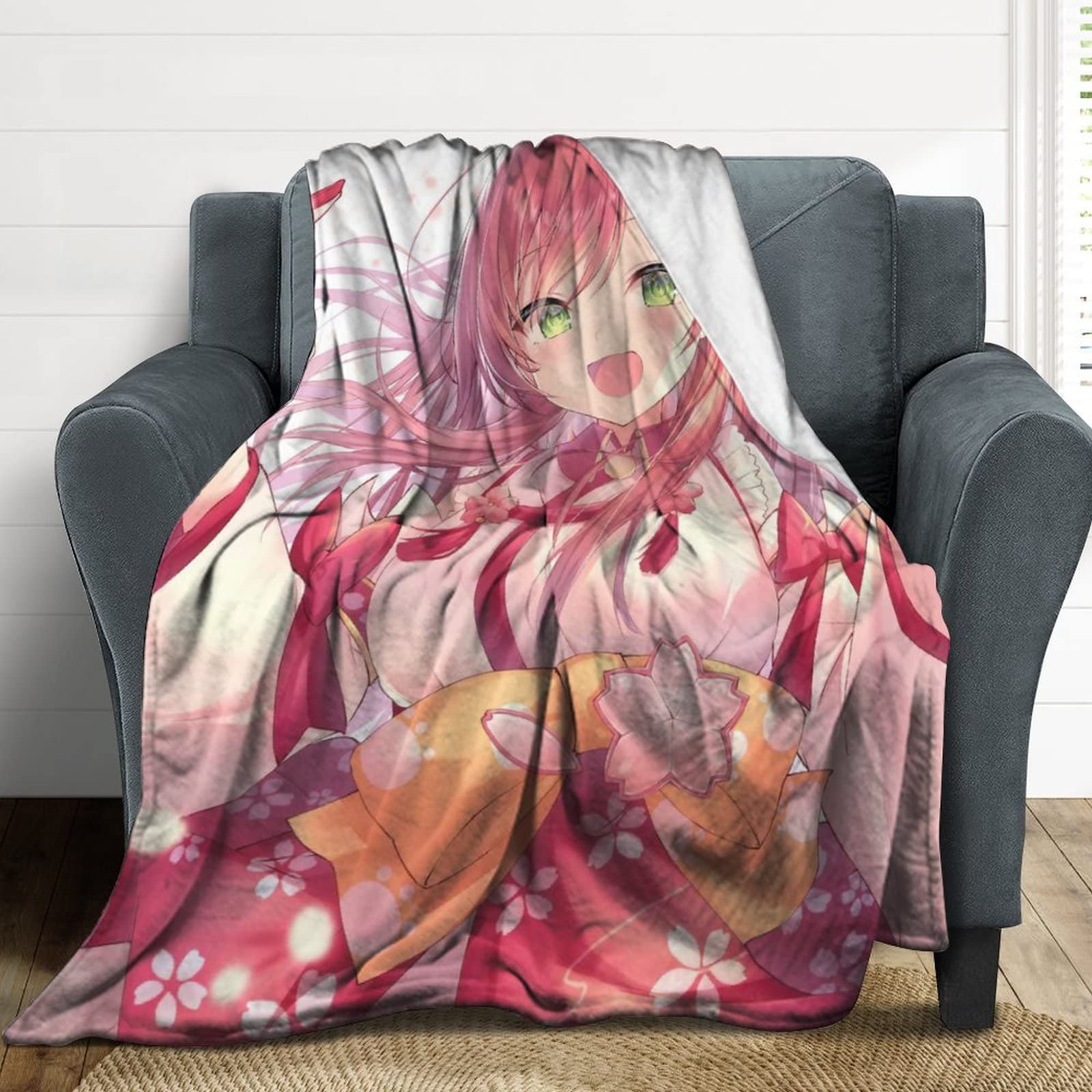 Amazon｜フランネル ブランケット もうふ 萌え キャラクター柄 VTuber