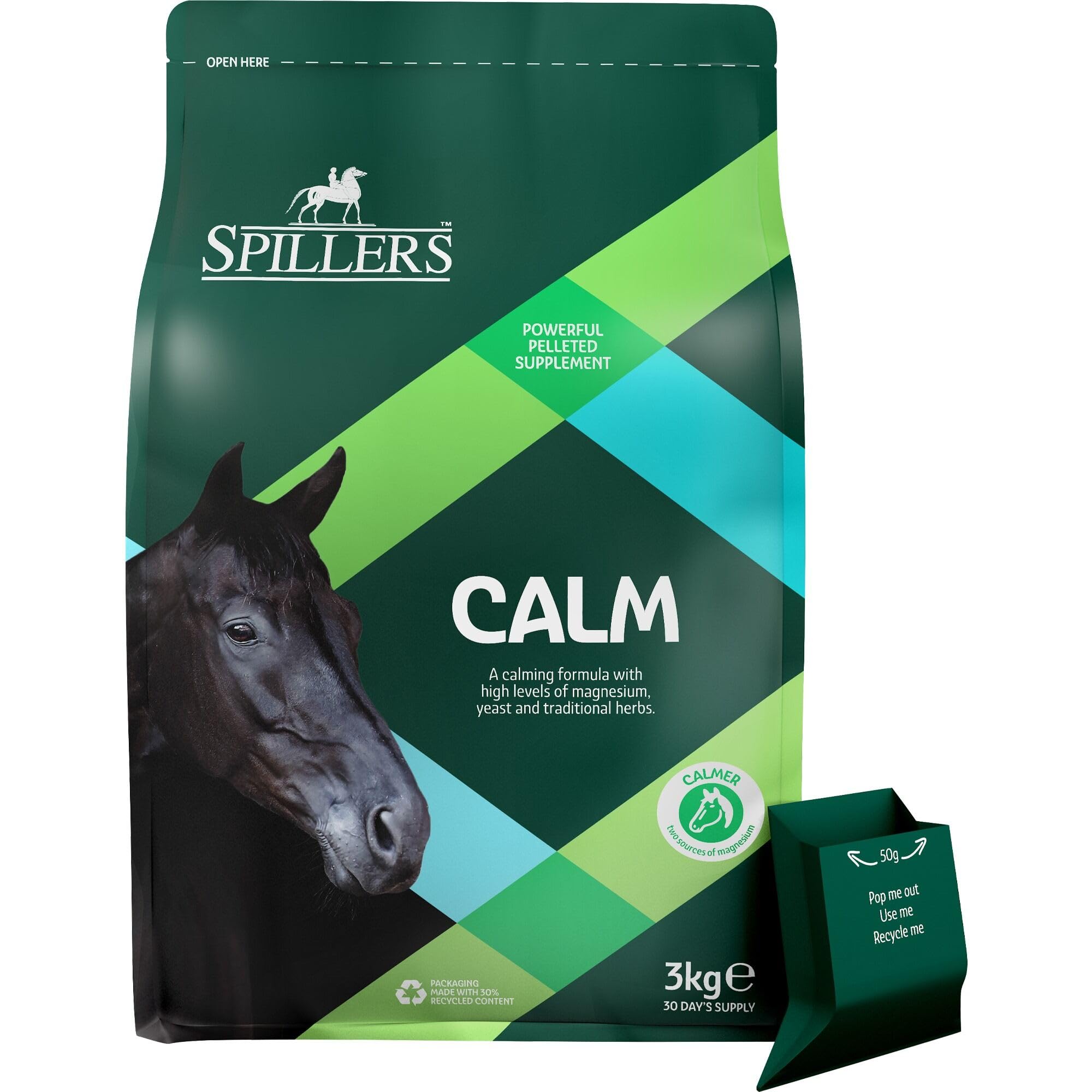 SPILLERS Calm Horse Supplement (3kg) Horse Calmer with Magnesium for Horses and Ponies, Ideal for Nervous or Excitable Equines - 30 Day Supply Supplements