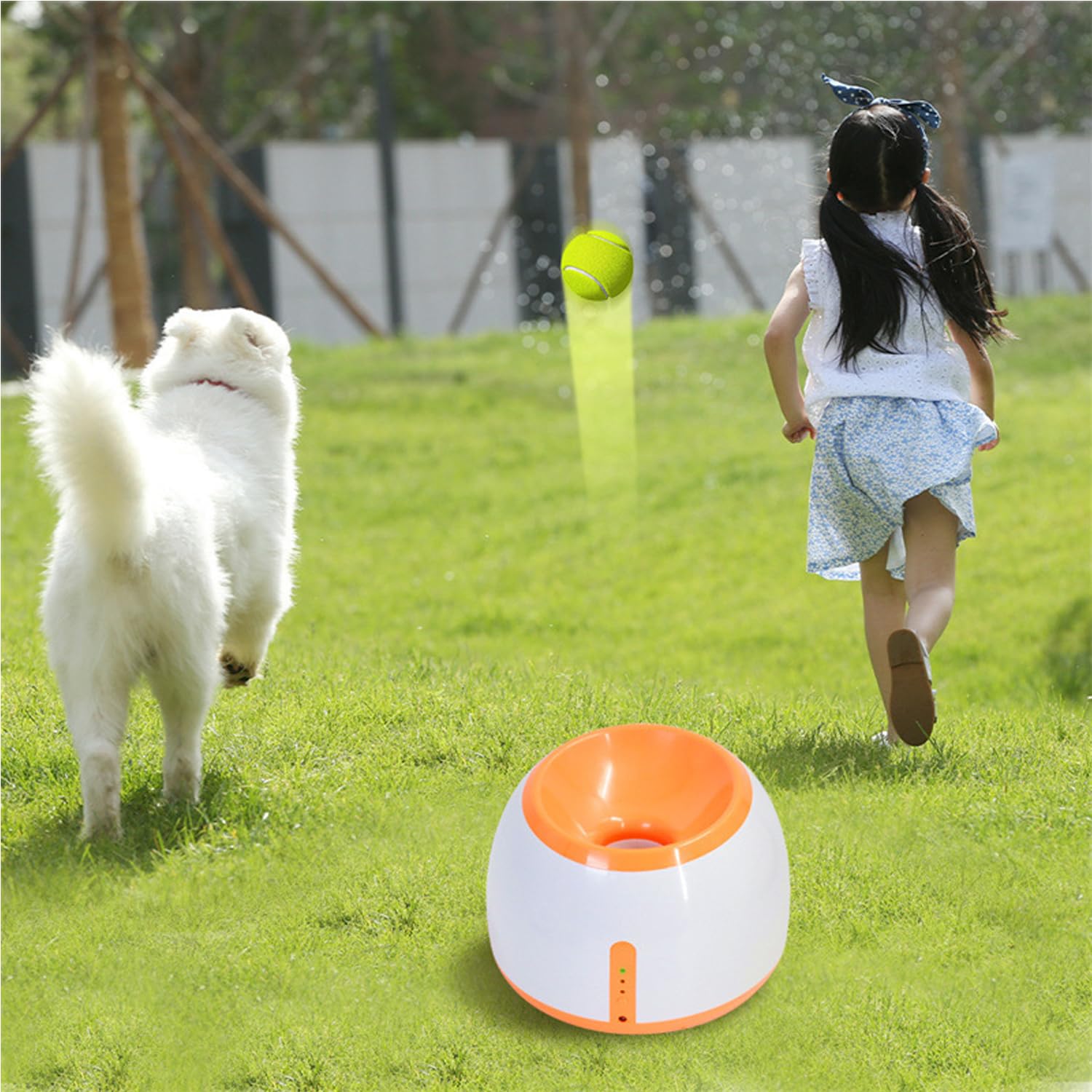 Générique Lanceur de balles Automatique pour Chien – Petite Machine de Lancer de balles Automatique Interactive Amusante pour Chien avec 3 balles en Latex Durable, Distance de tir réglable de 3 à 9 m