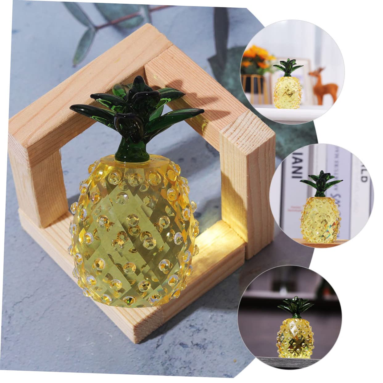 Artibetter Kristall Ananas Figurine Mit Goldfarbene Produktbild-Vorschau 12