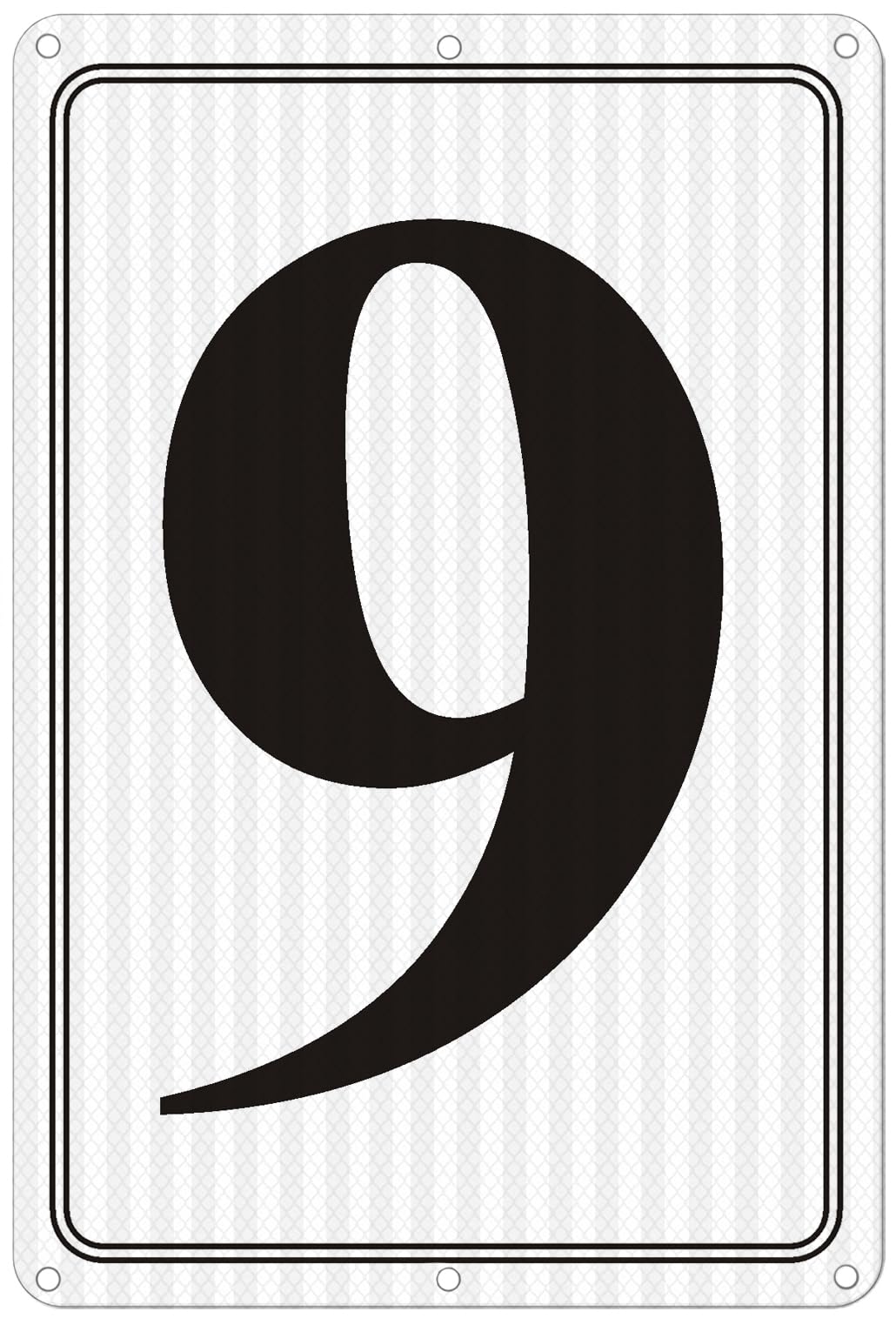 i-CowFun Premium Reflective Metal Number Signs 9 - Aluminum 12" X 8" Parking Spot Numbered Signs Outdoor, Large, Floor, Dock, Court, Aisle, Field, No