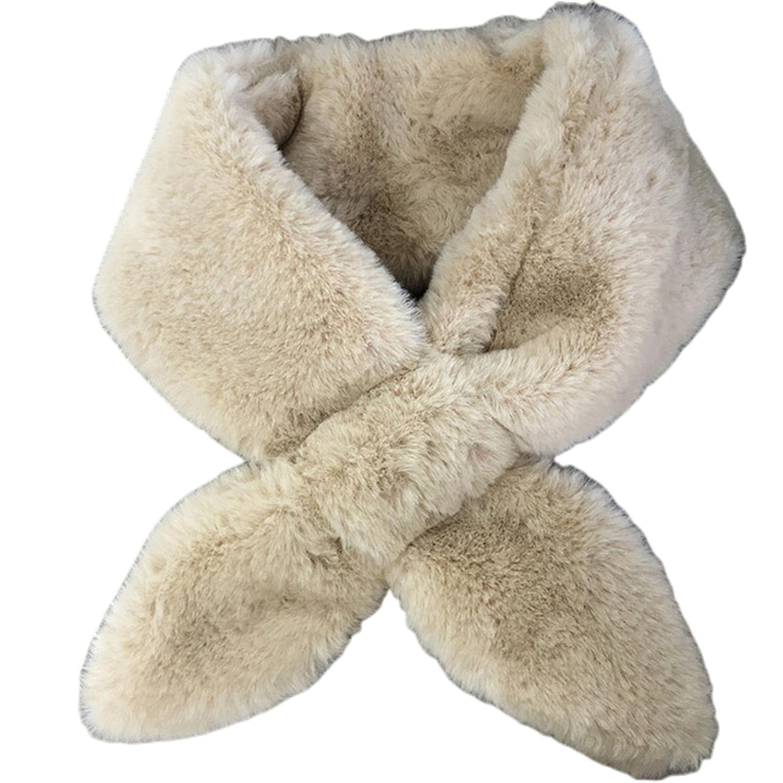 MOGSA Bufandas falsas de piel de conejo para mujer, bufanda gruesa de invierno para otoño