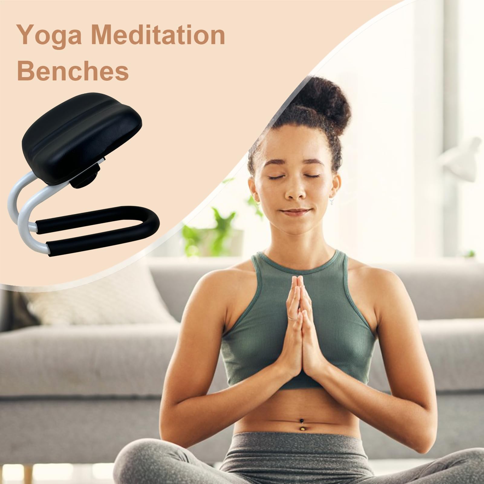 Sgabello Per Preghiera Sedia Portatile Con Gambe Antiscivolo | Struttura in Metallo Portante Sgabello Yoga Portatile Meditazione Panca Antiscivolo Con Coprigambe Studio Domestico E Per