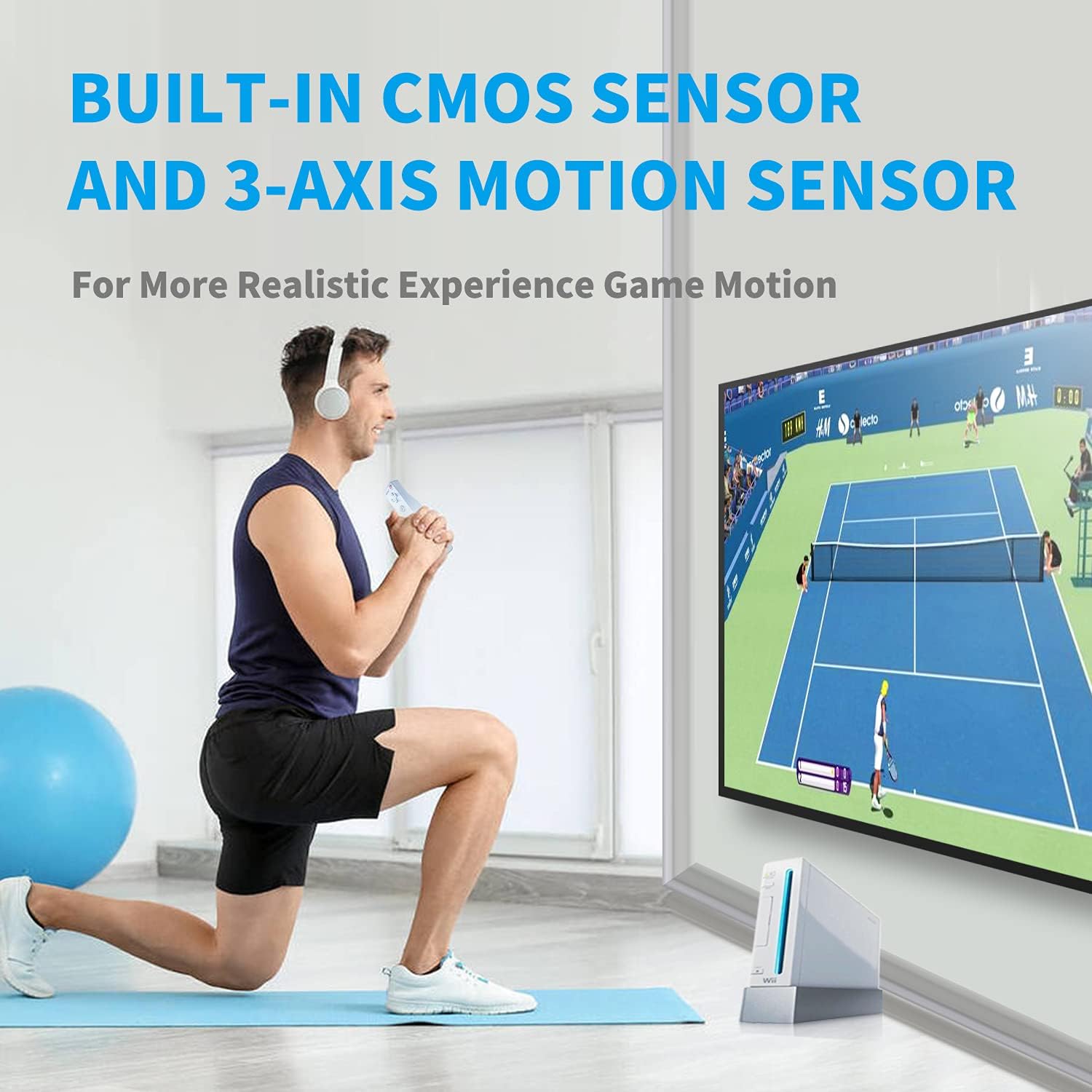 TechKen Remote Controller for Wii, Bulit in Motion Plus Joystick Gamepad with Nunchuck(White)