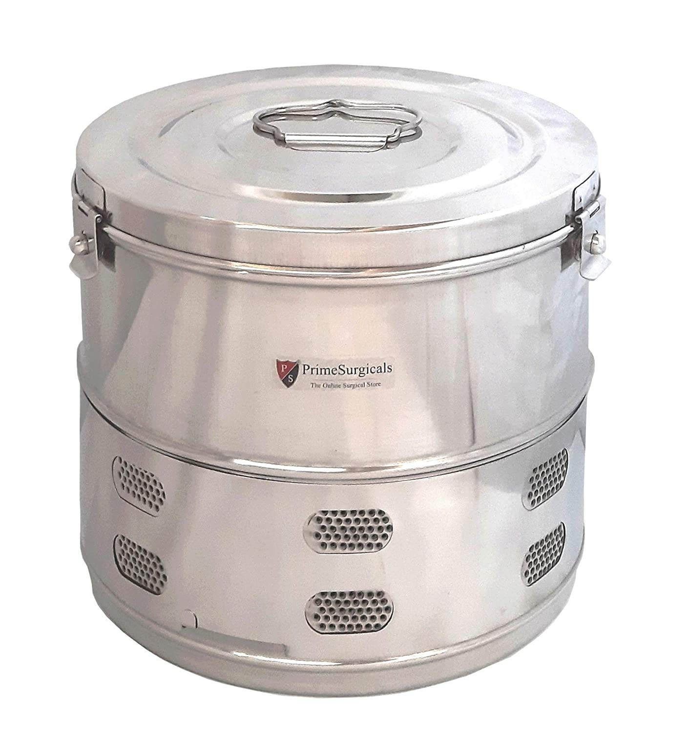 PrimeSurgicals Stainless Steel Dressing Drum Size 8" X 8" inch - Deluxe Quality (B08PFGTXLH) Amazon Price History, Amazon Price Tracker