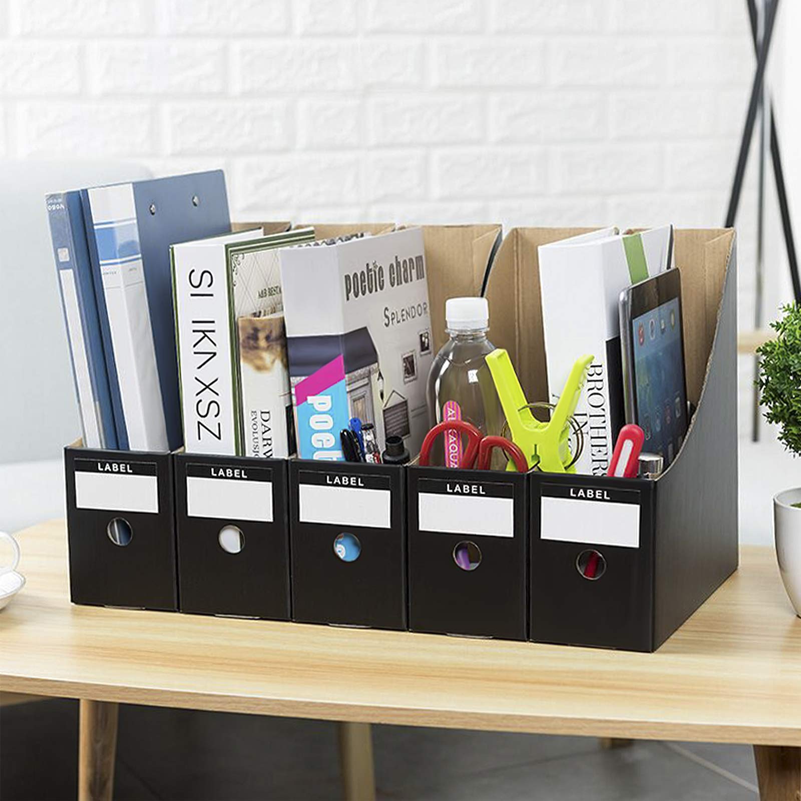 File Holder 5 Pcs Magazine Files Holder, Desktop File Organizer With Labels  Cardboard File Rack Foldable A4 Folder Holder Magazine Storage Boxes For  School Office Dormitory Home Files Storage Marbling Magazine File, image size:1600x1600